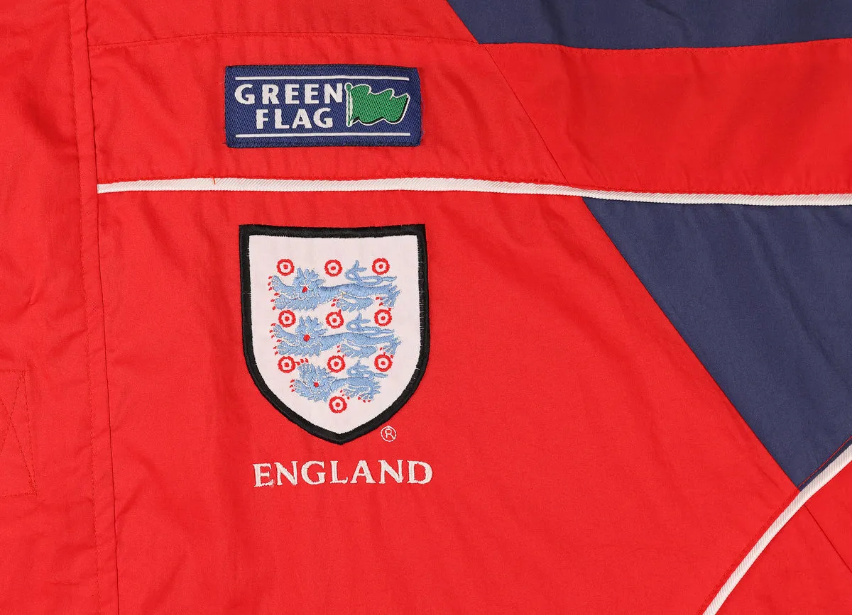 England Football 1996 Umbro Coaches Tracksuit Top Rain Jacket - Red - S