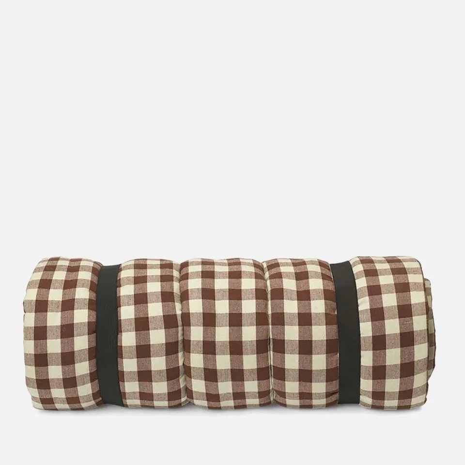 Ferm Living Bothy Check Quilted Mattress - Cinnamon/Green | Coggles