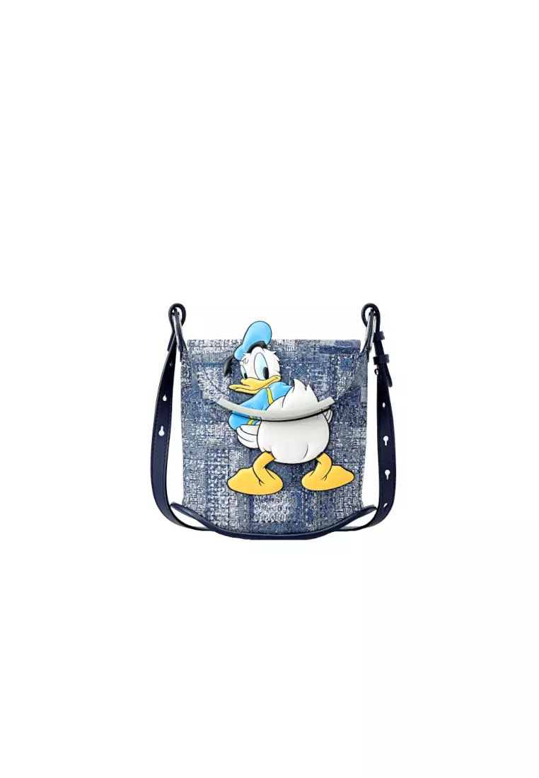 FION Donald Duck Jacquard Square Crossbody & Shoulder Bag