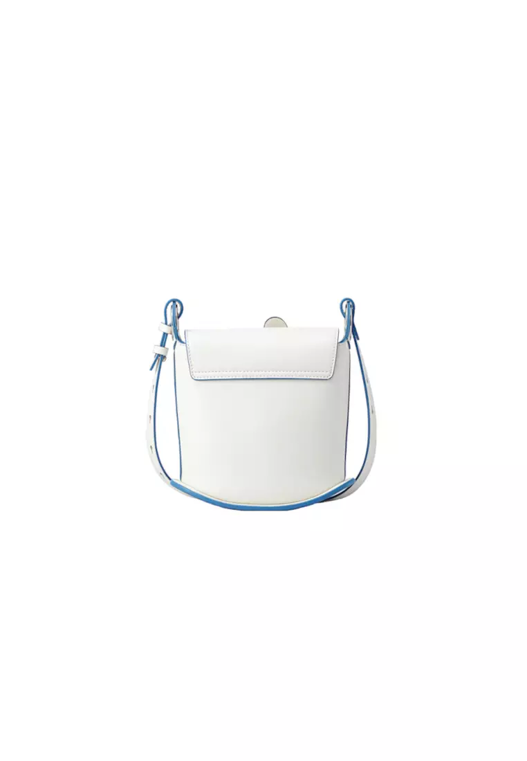 FION Donald Duck White Leather Square Crossbody & Shoulder Bag