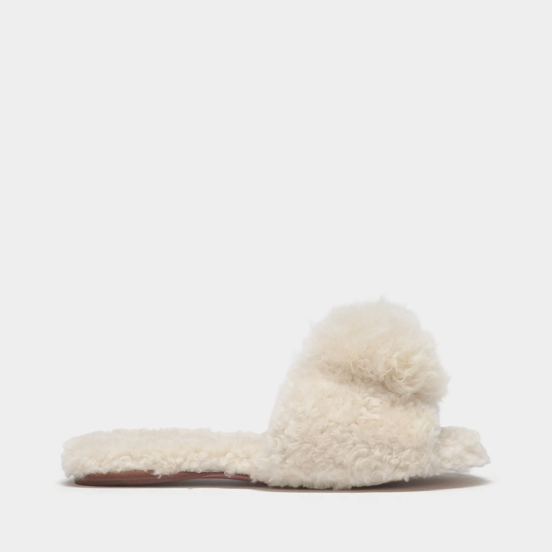 Foxy Sandals in Beige Shearling