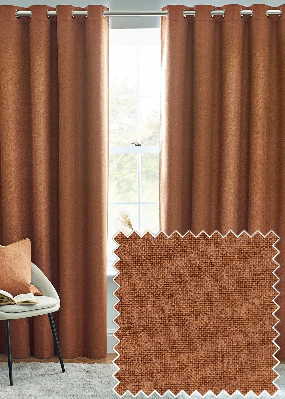 furn. Dawn 100% Blackout Thermal Eyelet Curtains