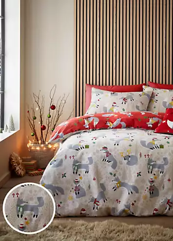 Fusion Christmas Foraging Fox Duvet Cover Set | Kaleidoscope