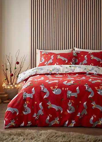 Fusion Christmas Foraging Fox Duvet Cover Set | Kaleidoscope