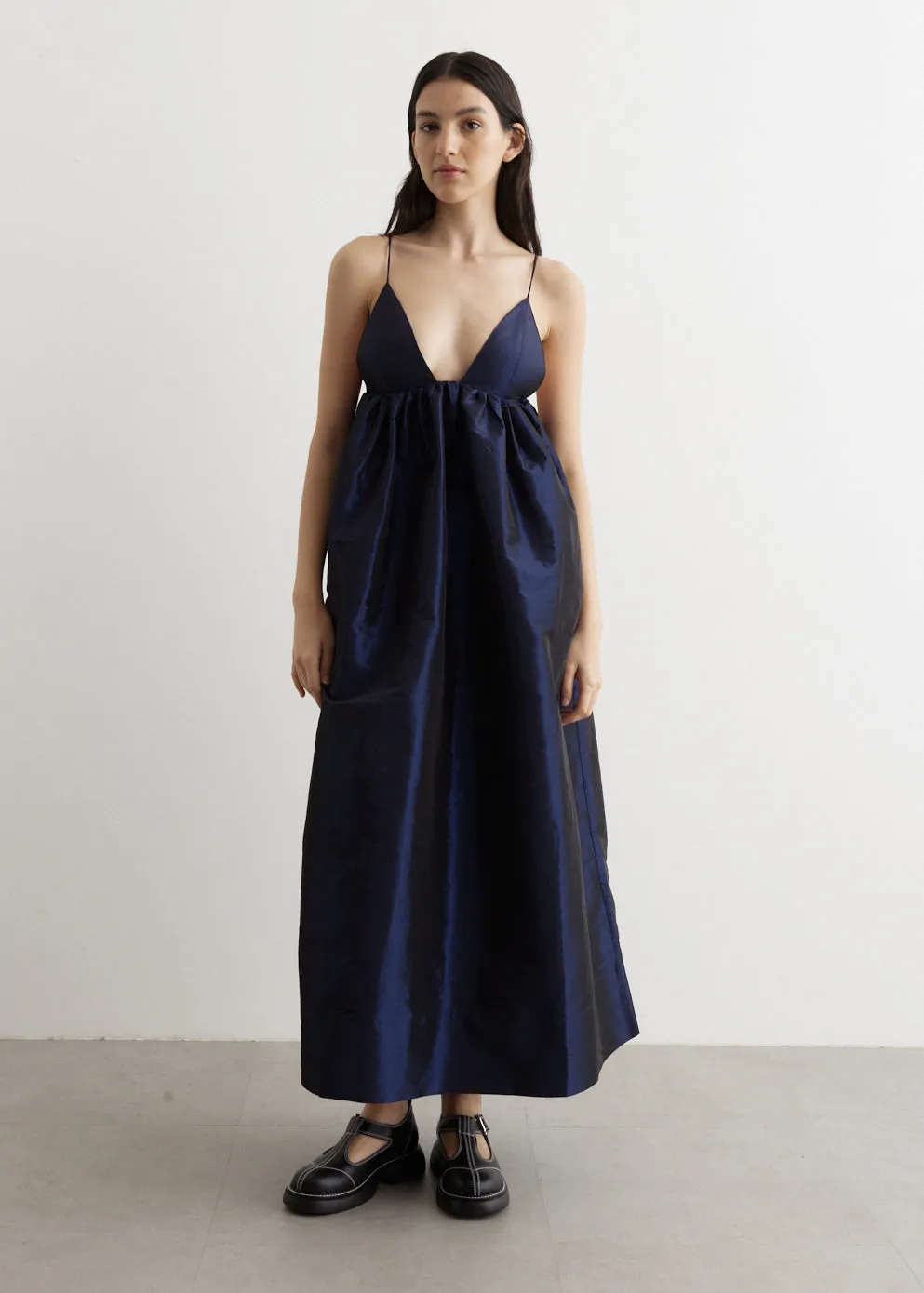 Ganni -  Shiny Taffeta Strap Dress - Dress