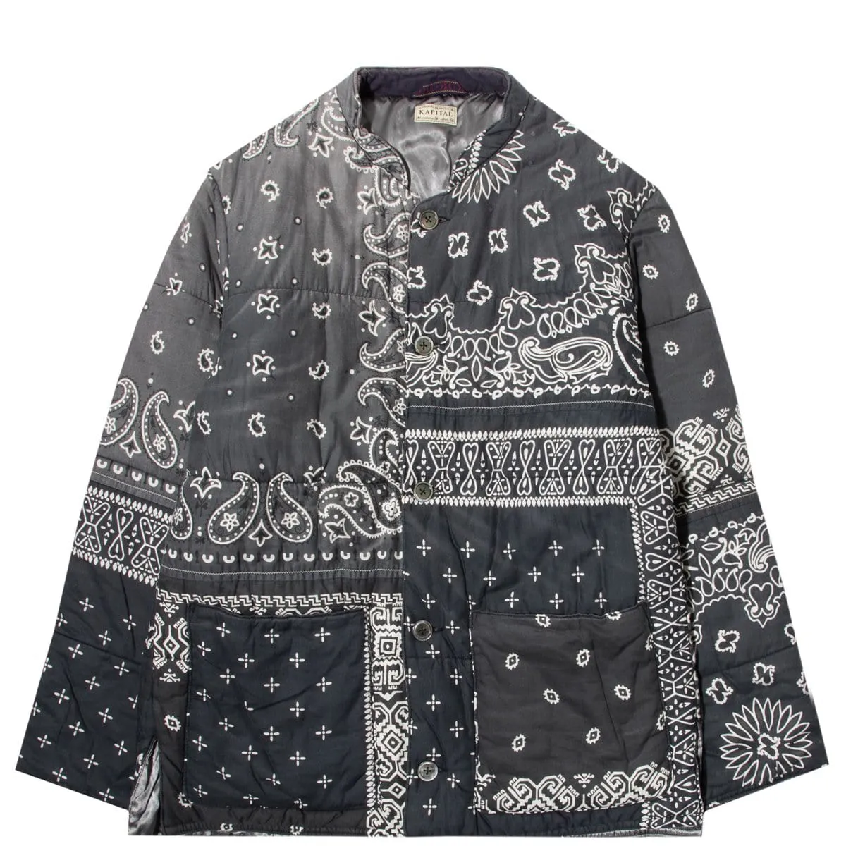 GAUZE BANDANA PATCHWORK QUILT SAMU WORK BLOUSON Black