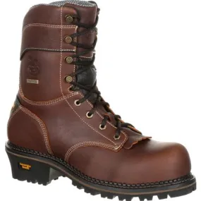 Georgia Men's 9 AMP LT Logger Composite Toe Waterproof Work Boot - Brown GB00236