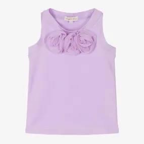 Girls Purple Cotton Sleeveless Top