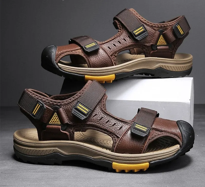 Golden-Eagle Men's Leather Sandals