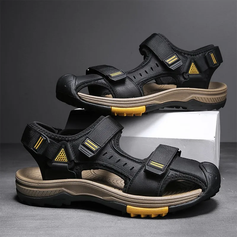 Golden-Eagle Men's Leather Sandals