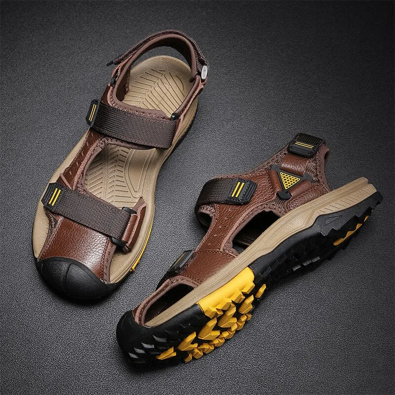 Golden-Eagle Men's Leather Sandals