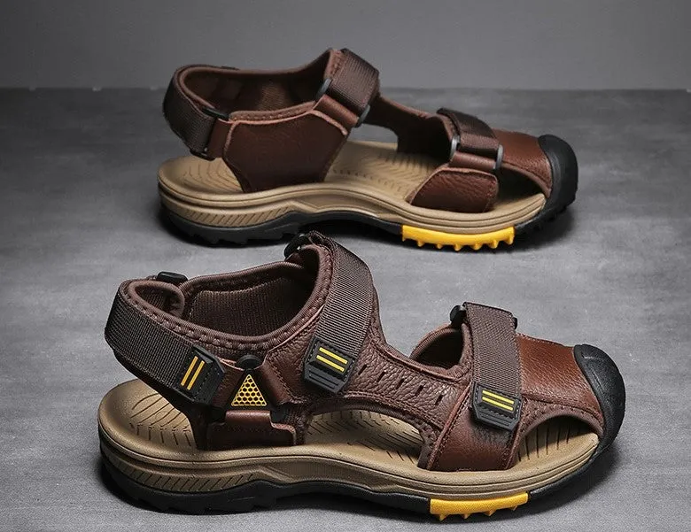 Golden-Eagle Men's Leather Sandals