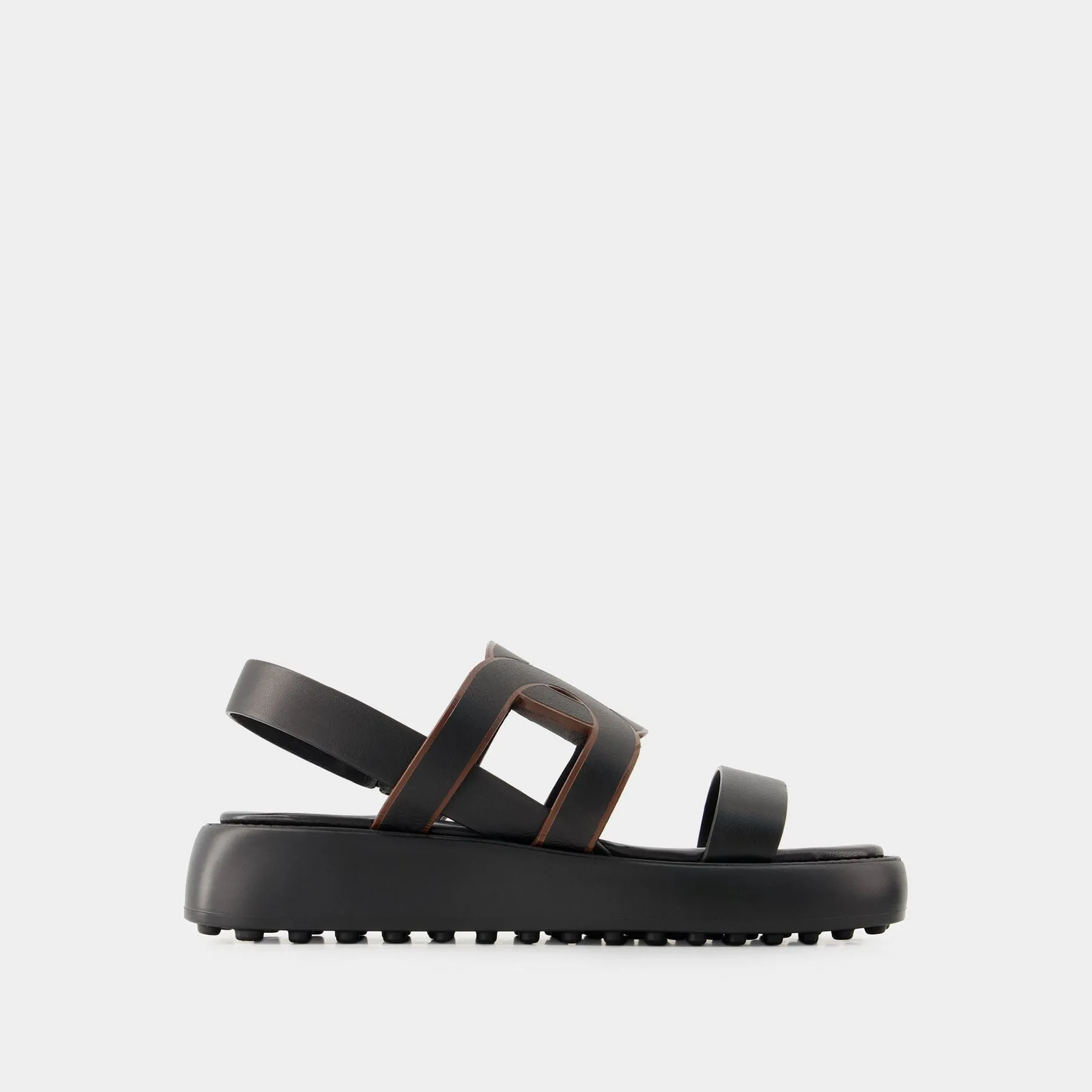 Gomma Catena Sandals - Tod's - Leather - Black