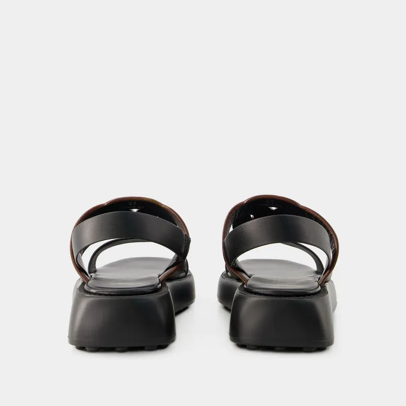 Gomma Catena Sandals - Tod's - Leather - Black