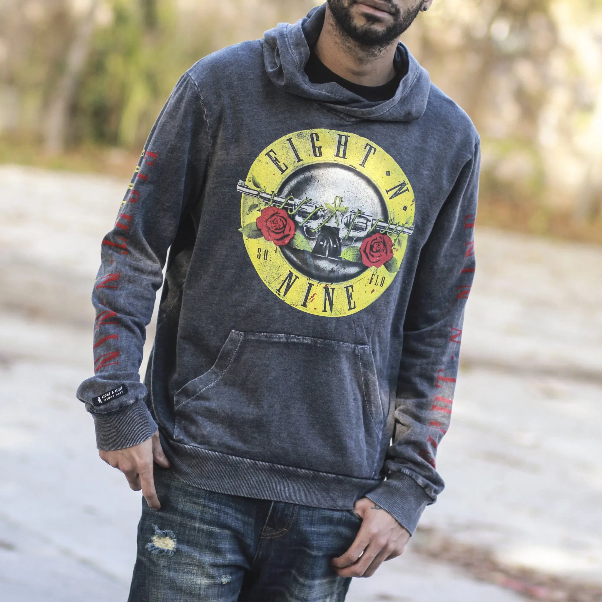 Guns N Trenches Spray Wash Hoodie Black