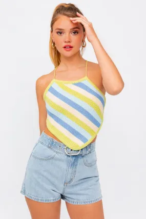 Happy Days Sleeveless Knit Cropped Top