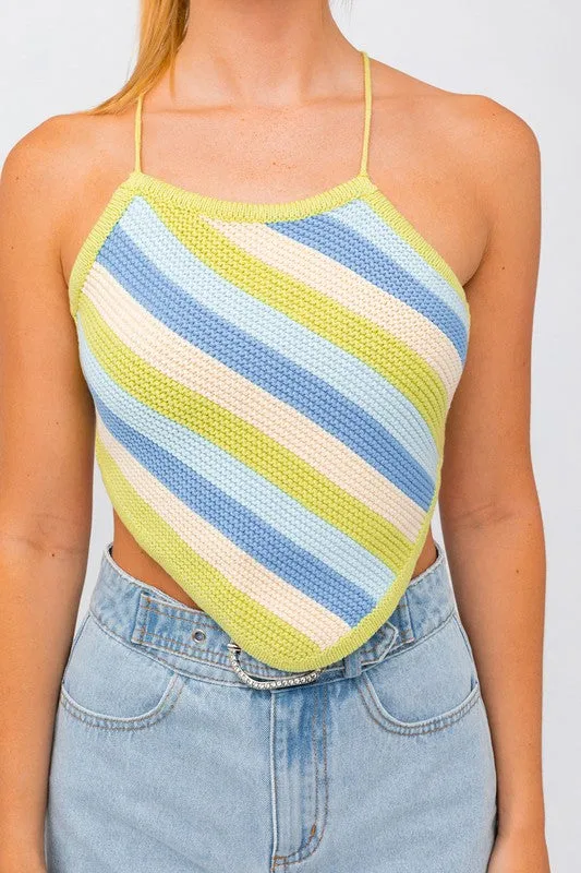 Happy Days Sleeveless Knit Cropped Top