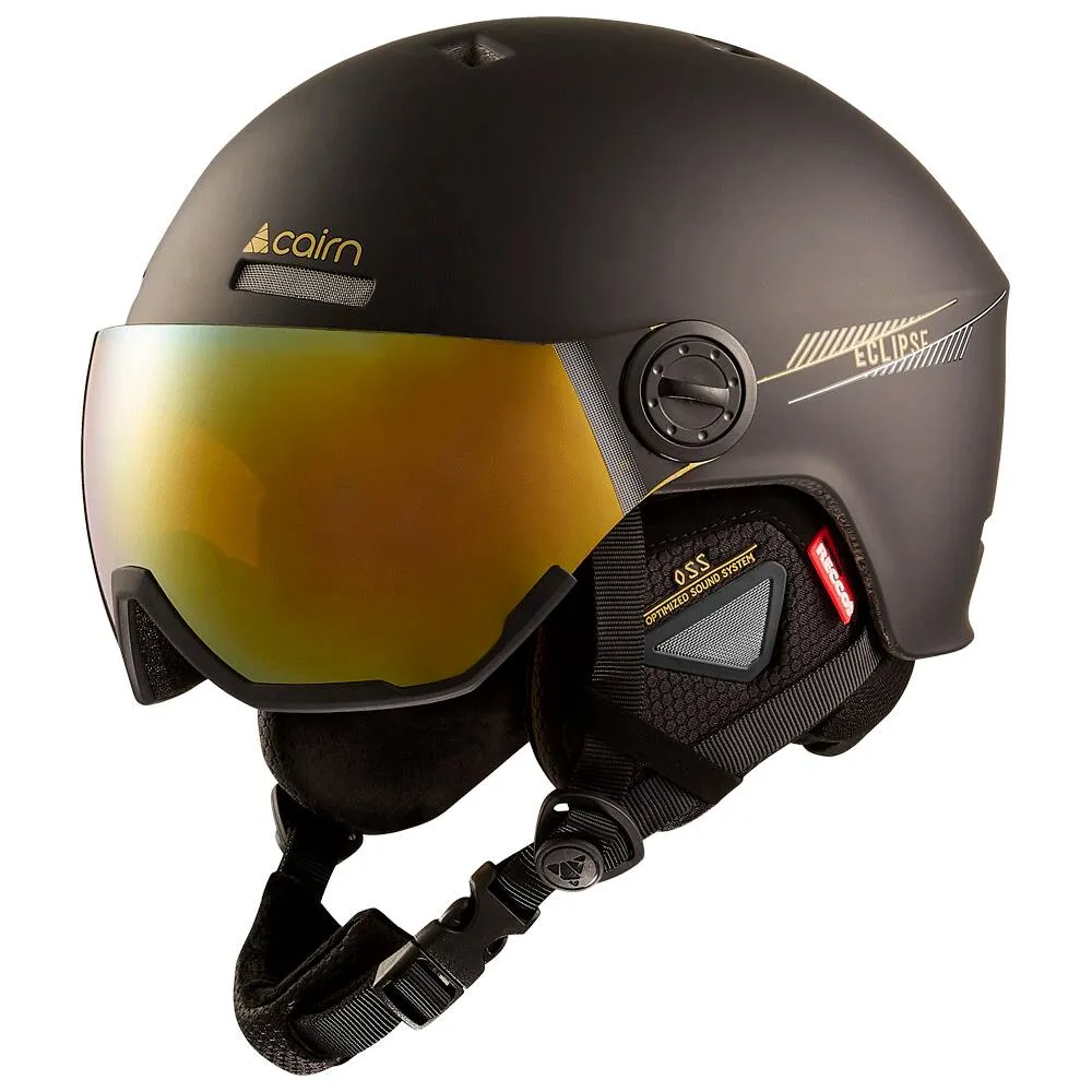 Helmet w/ visor Cairn ---Eclipse Rescue Black Iridescent Gold Ium