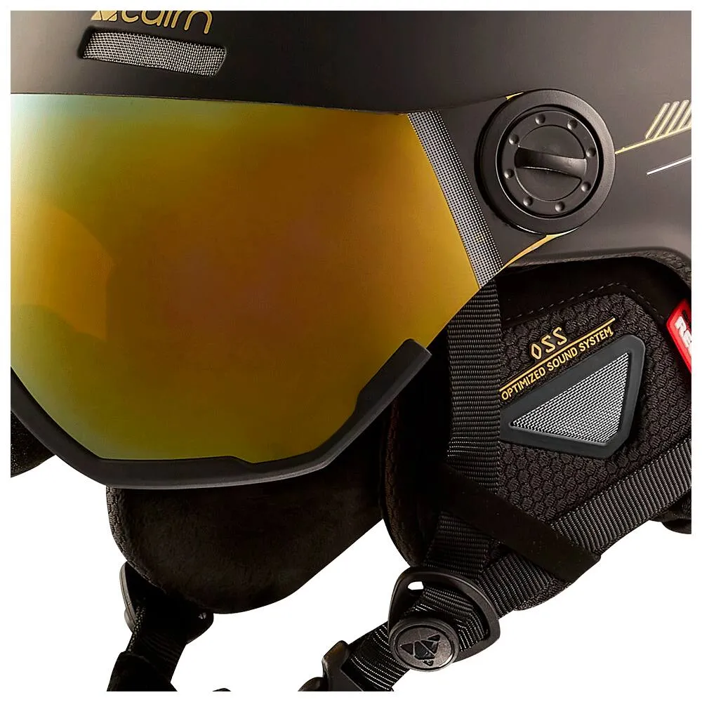 Helmet w/ visor Cairn ---Eclipse Rescue Black Iridescent Gold Ium