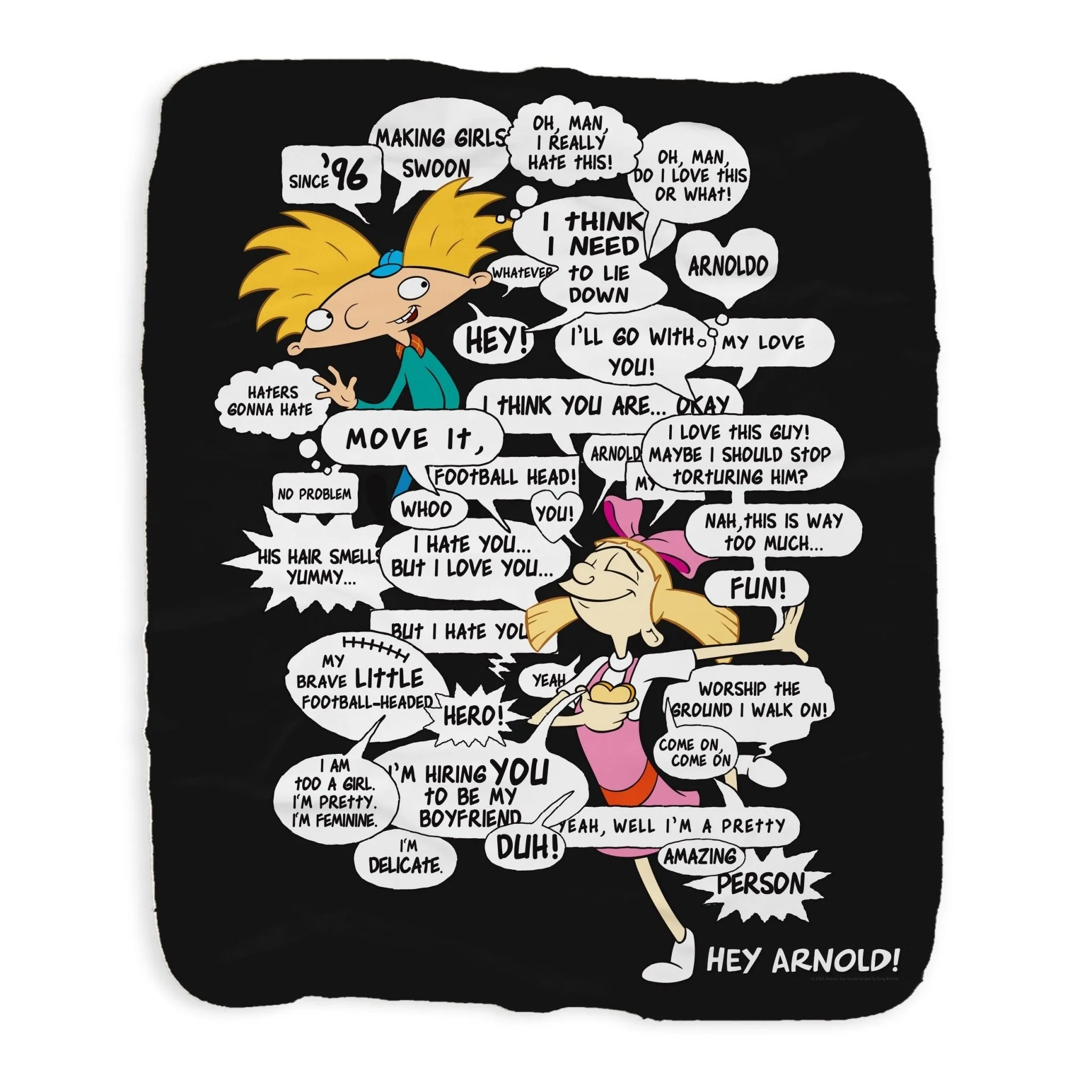 Hey Arnold! Comic Grey Sherpa Blanket