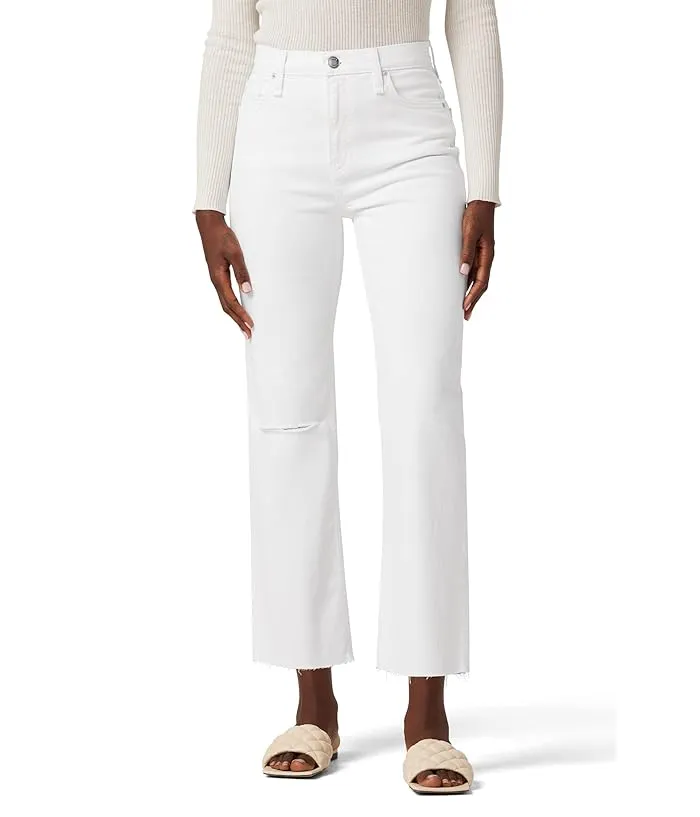 Hudson Jeans Remi High-Rise Straight Crop in Dest. White Shadow