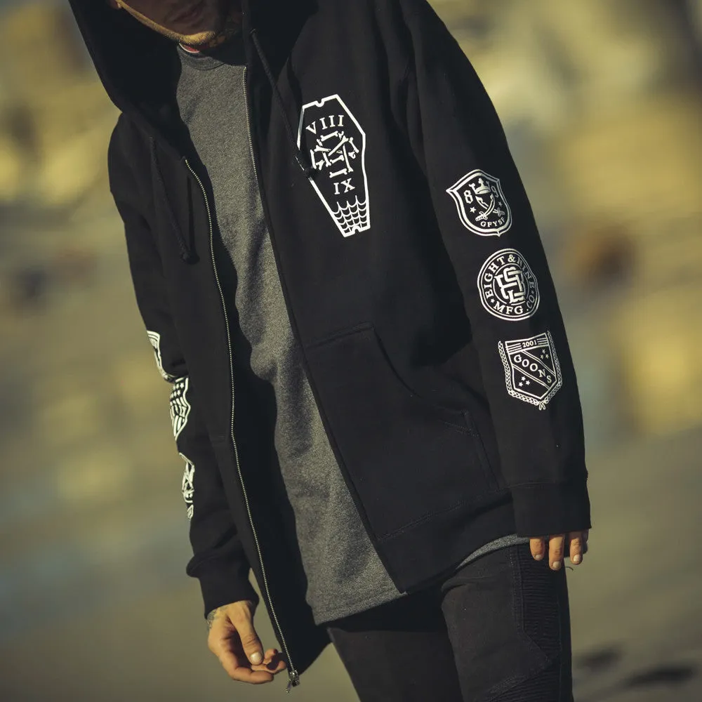 Infinite Ruffians Rugby Zip Up Hoodie Black