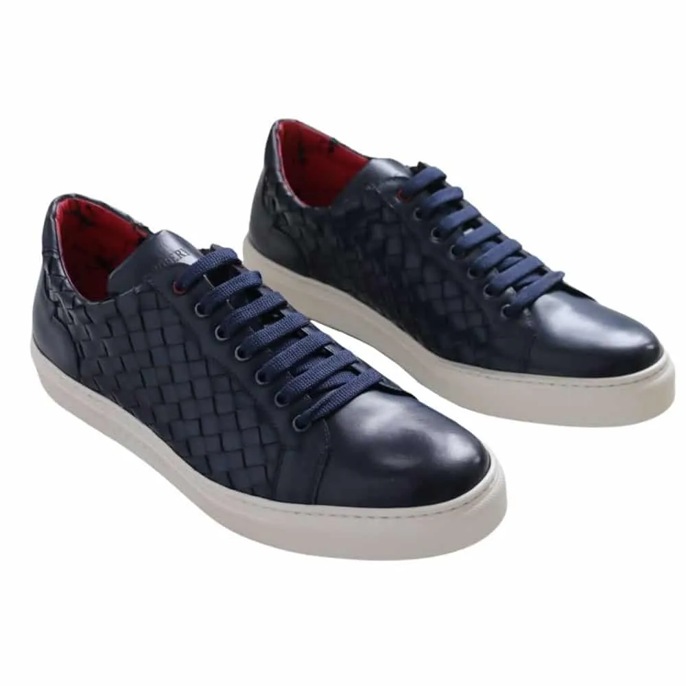 Jeffery West Apollo Navy 'Corniche' Weave Trainers | Menswear Online