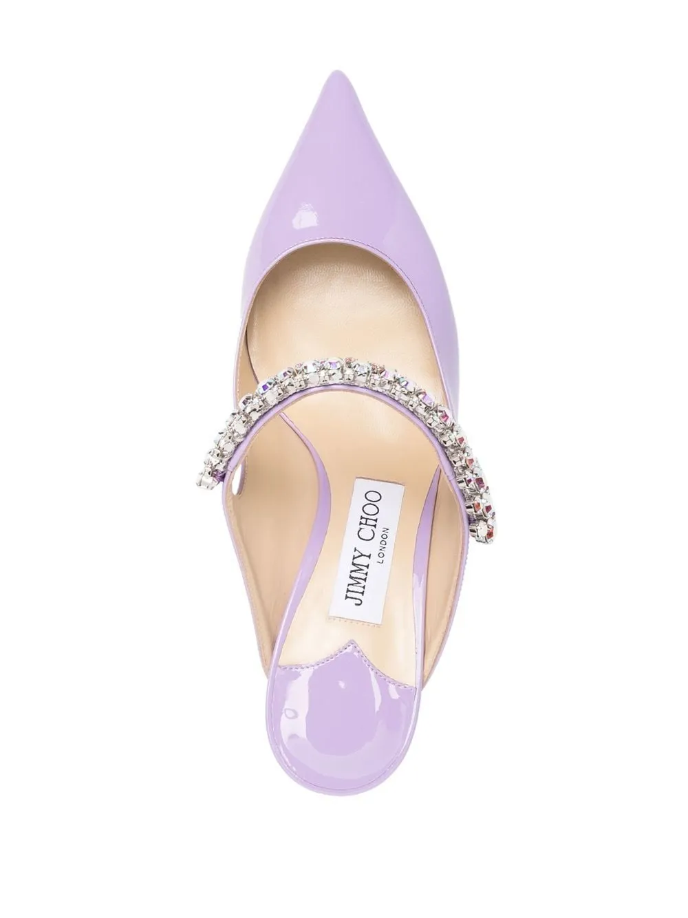 Jimmy Choo    Jimmy Choo Bing 65 Crystal Strap Patent Leather Mules