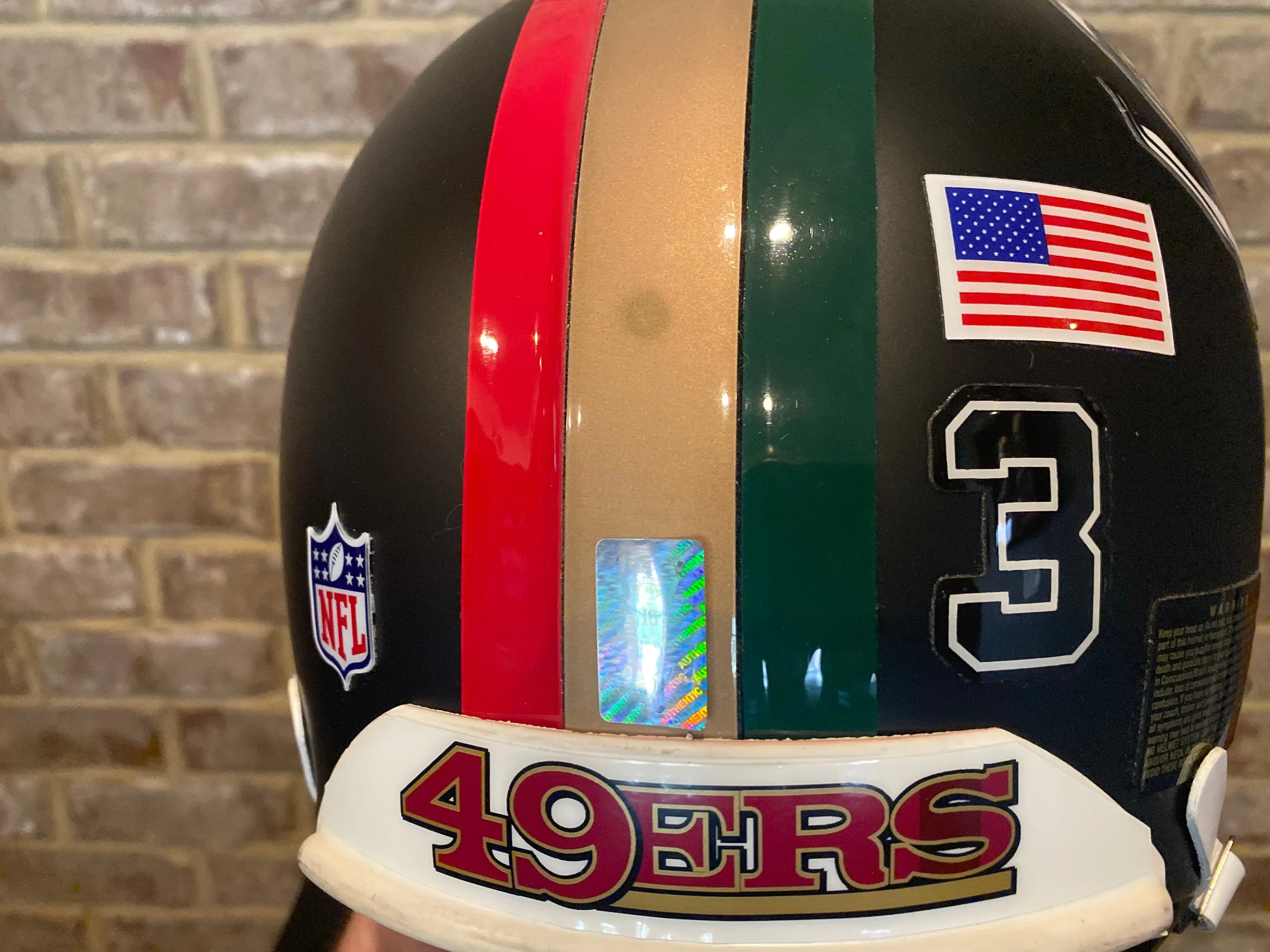 Joe Montana Signed Full Size Leprechaun Notre Dame 49ers Proline Alternate Helmet