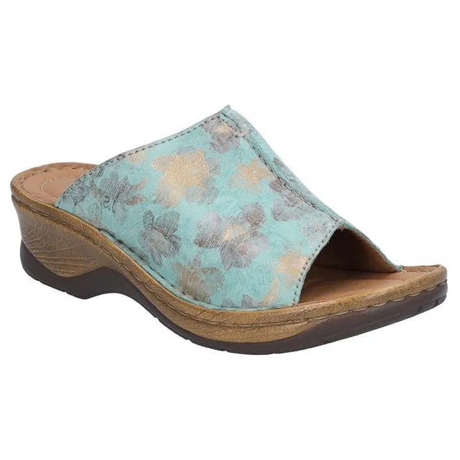 JOSEF SEIBEL  Womens Catalonia 58 Mint-Multi Slip-On Mules 56558 372 612