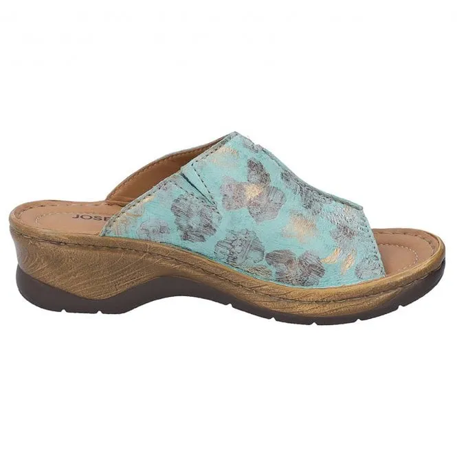 JOSEF SEIBEL  Womens Catalonia 58 Mint-Multi Slip-On Mules 56558 372 612