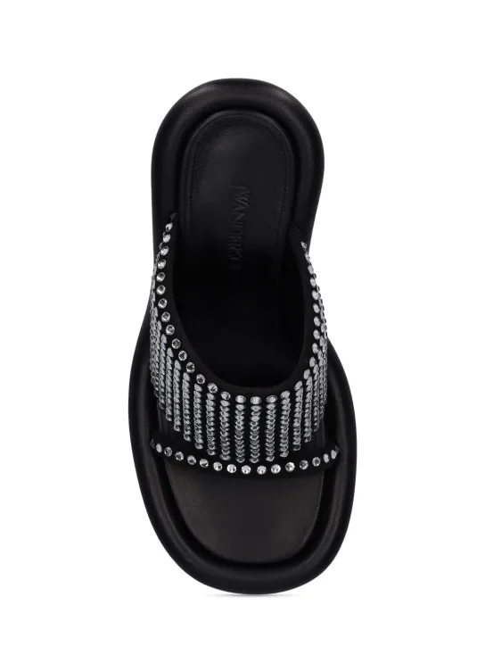 JW Anderson   90mm Bumper leather & crystal mules 