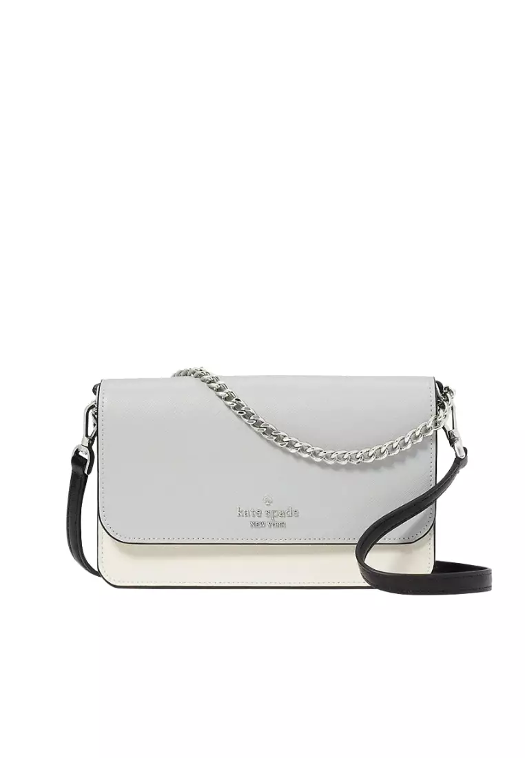 Kate Spade Kate Spade Madison Crossbody Bag Flap Convertible In Platinum Grey KC623