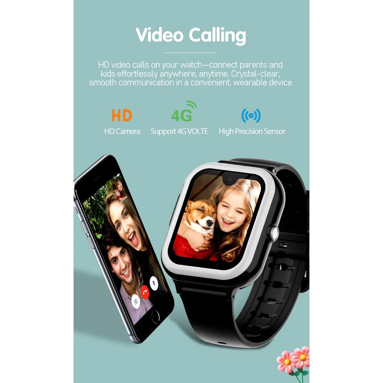 Kids smart watch 1.78 HD Screen,2 Megapixels Under Screen Camera,AMOLED, vedio call, Safety Calls, Camera, GPS,SOS,WHATSAPP boys