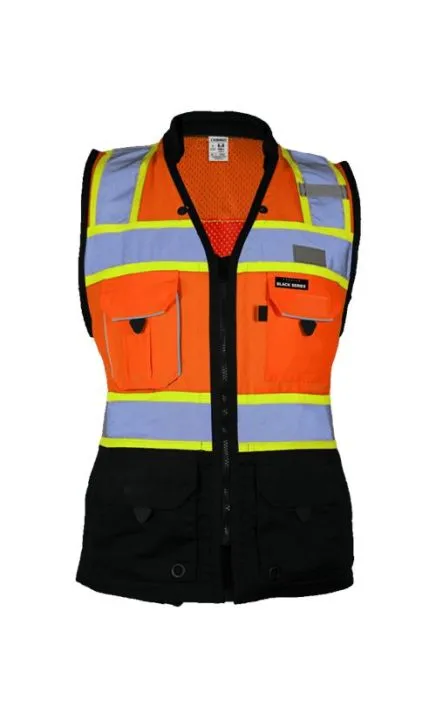 Kishigo S5021-5022 Premium Black Series Women's Heavy Duty Surveyors Vest