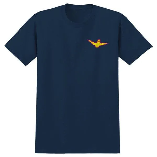 Krooked Skateboards Bird Lightening T-Shirt Navy