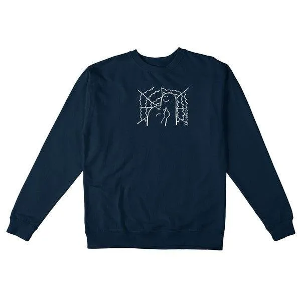 Krooked Skateboards Greetings Crewneck Navy