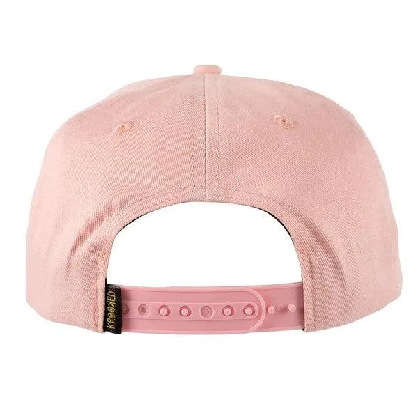 Krooked Skateboards Shmolo Snapback Hat Pink - White