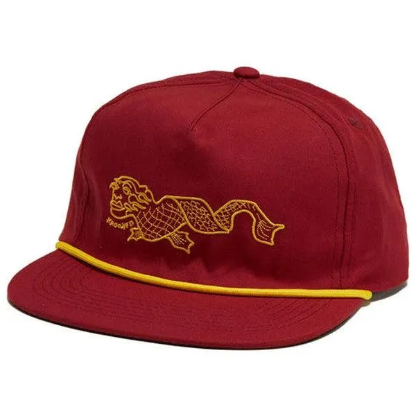 Krooked Skateboards Slow Feet Unstructured Snapback Hat Burgundy