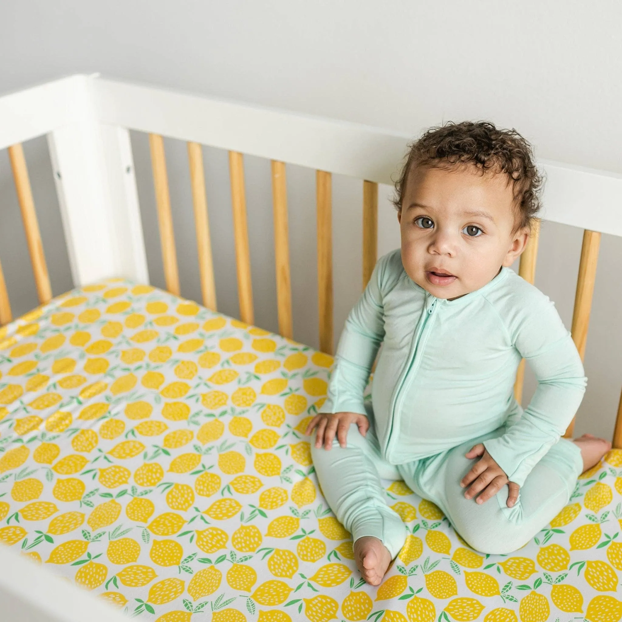 Little Sleepies Lemons Bamboo Viscose Fitted Crib Sheet