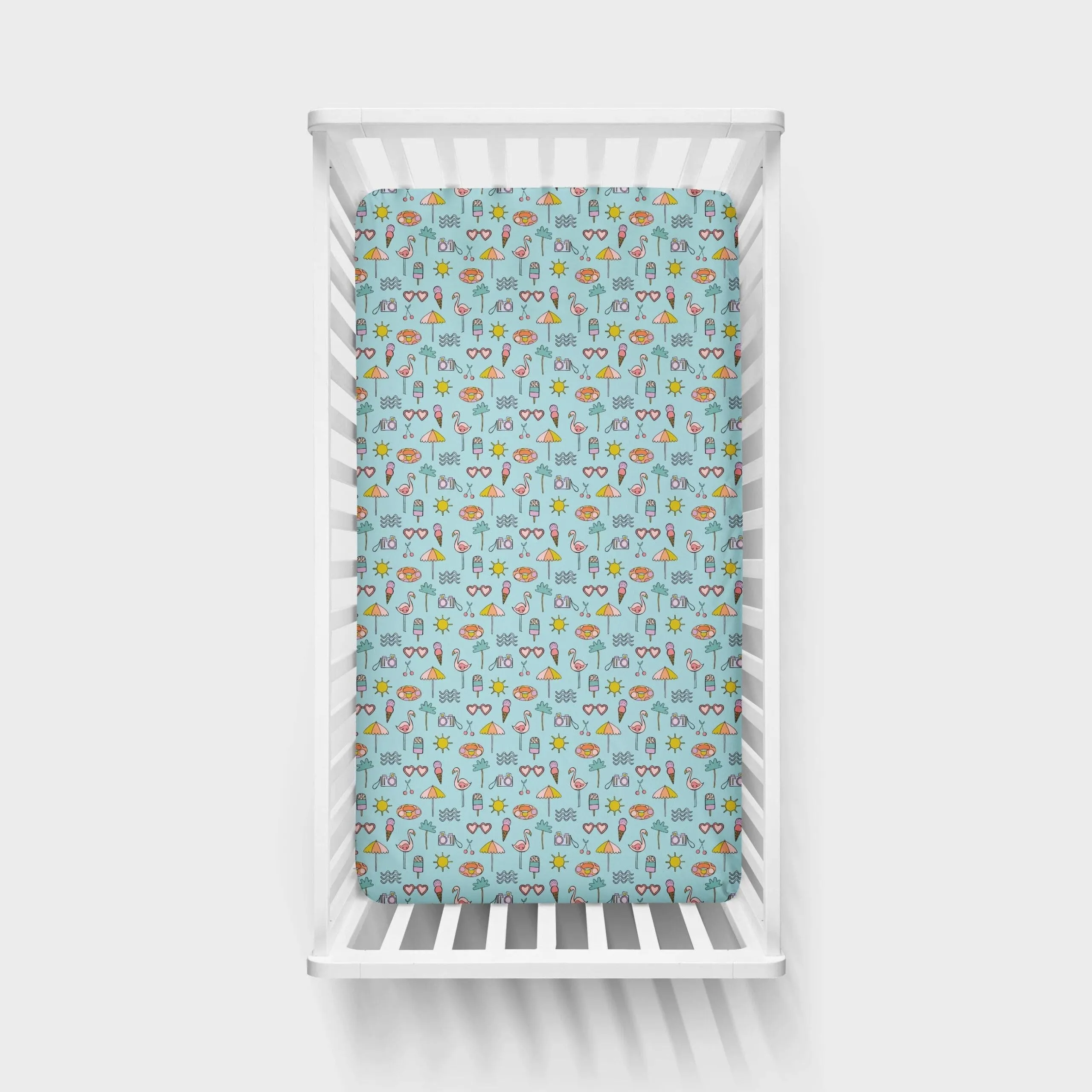 Little Sleepies Pool Party Bamboo Viscose Fitted Crib Sheet