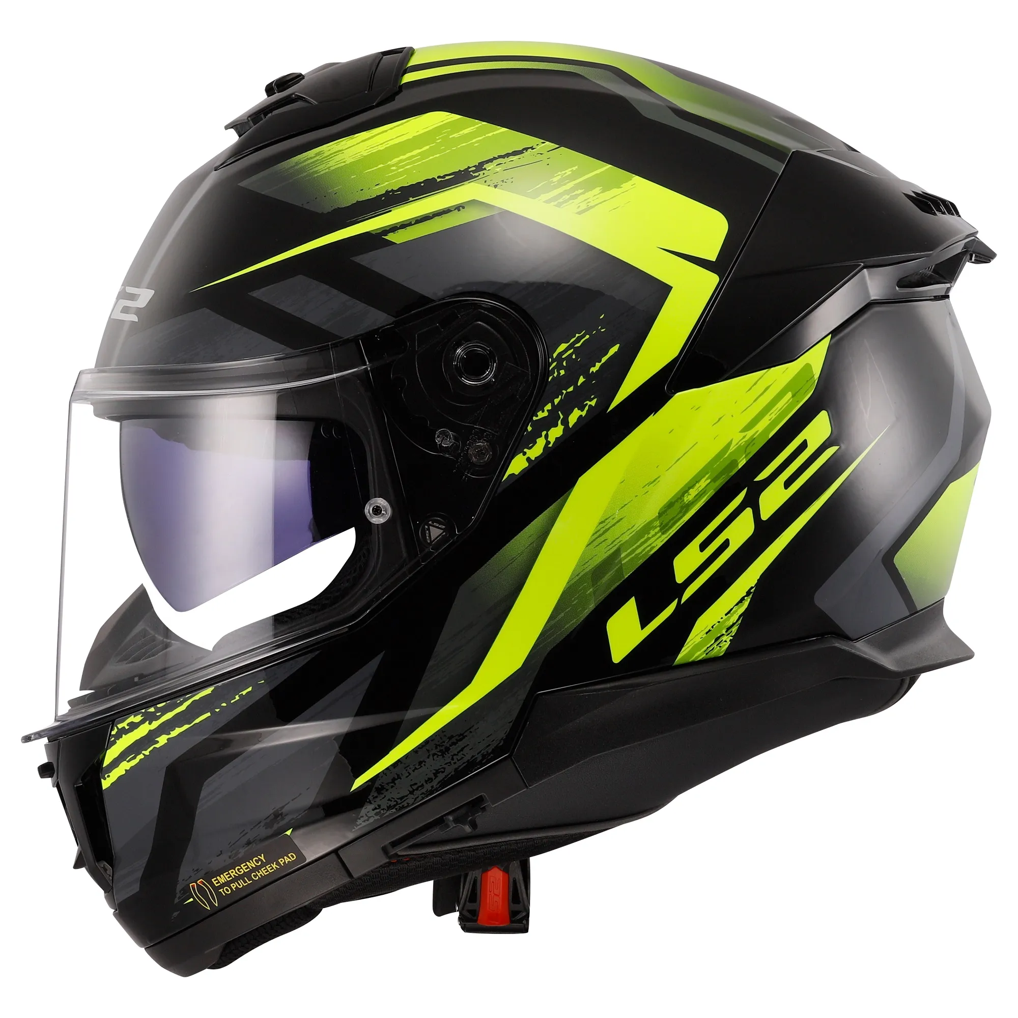 LS2 FF808 Stream II Fury Helmet - Black/Yellow