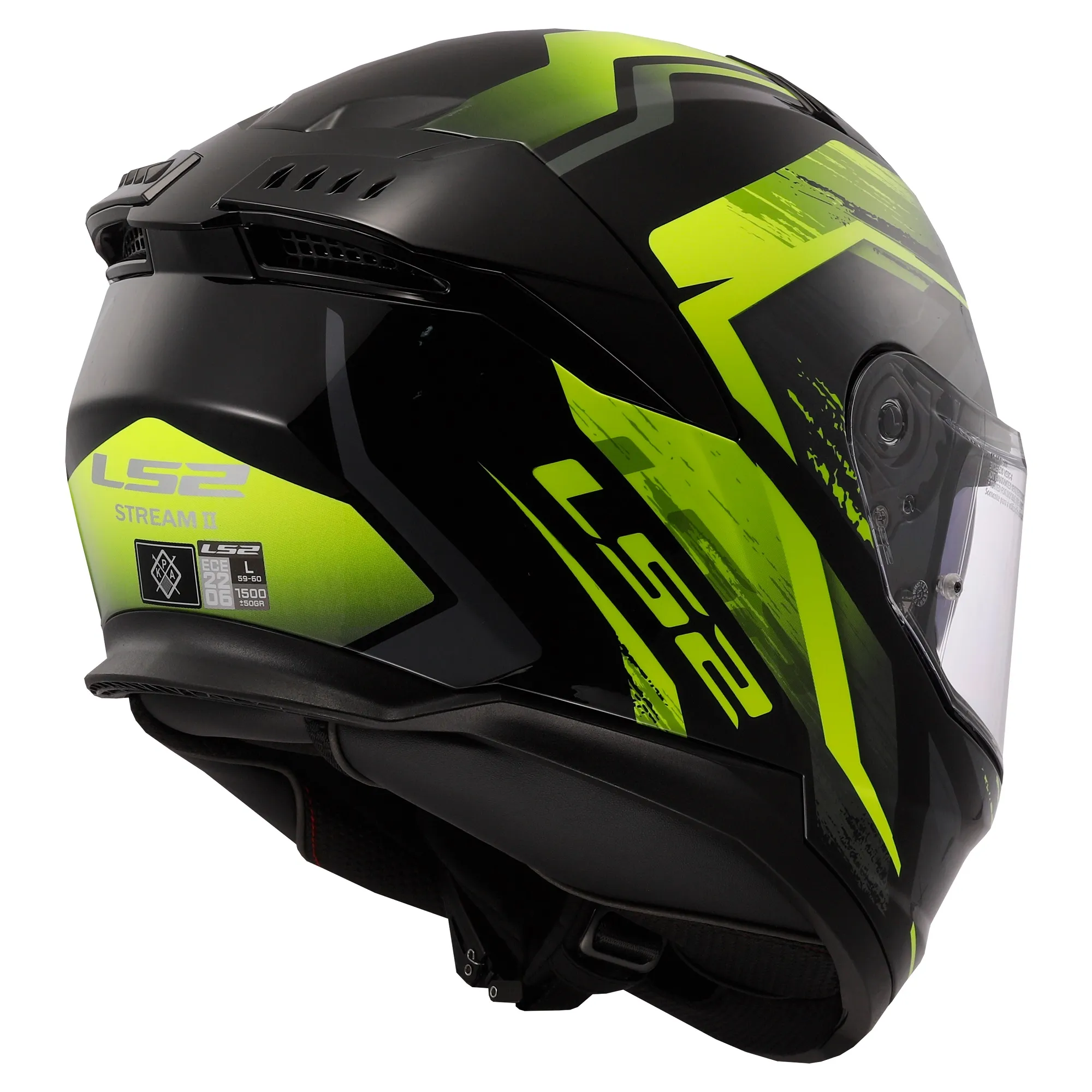 LS2 FF808 Stream II Fury Helmet - Black/Yellow