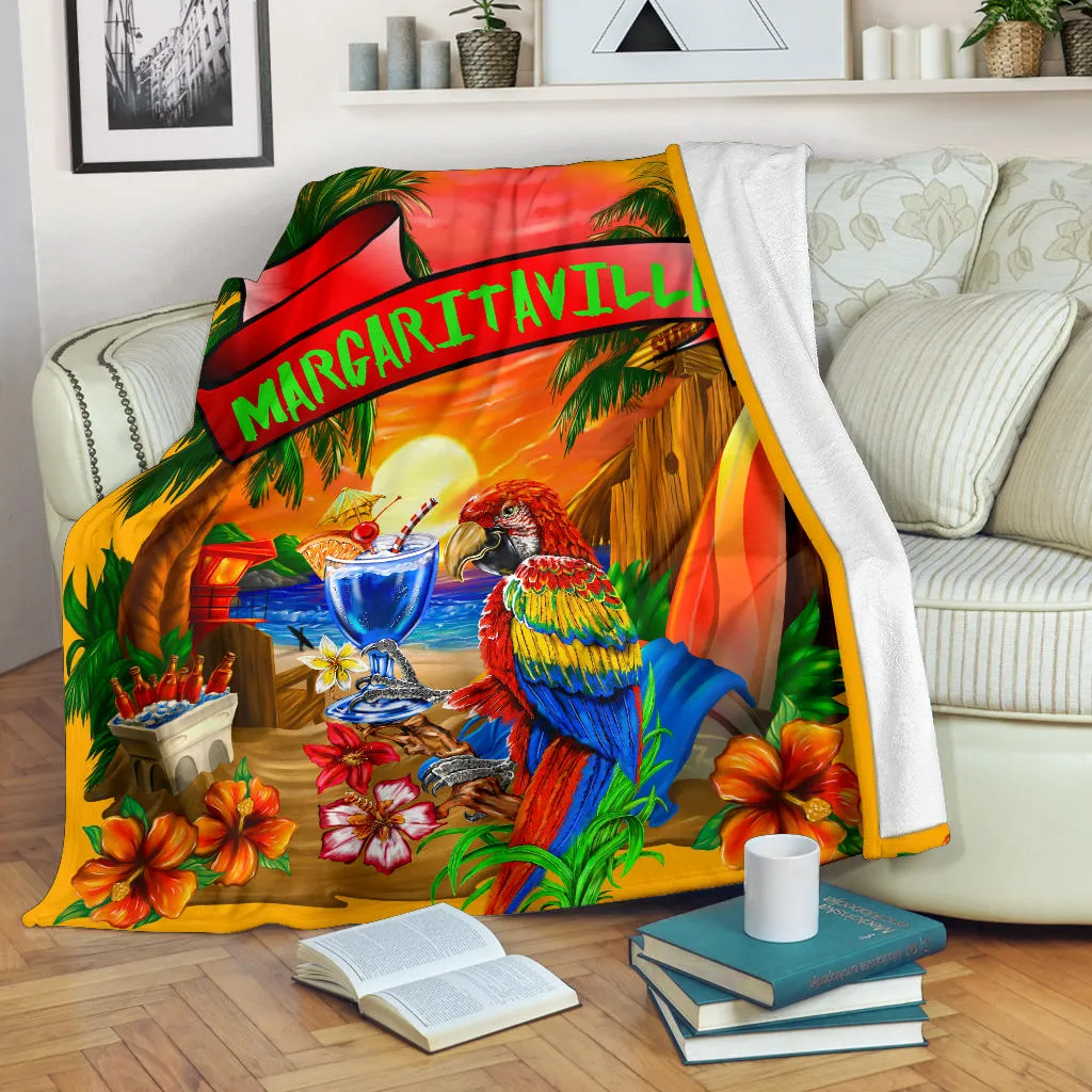 Margaritaville Orange Parrot Beach Premium Blanket