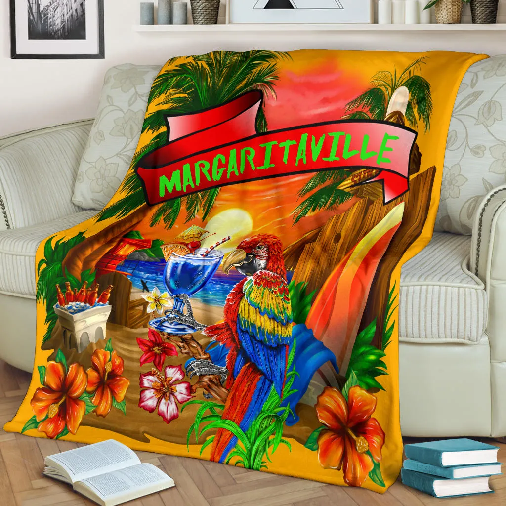 Margaritaville Orange Parrot Beach Premium Blanket