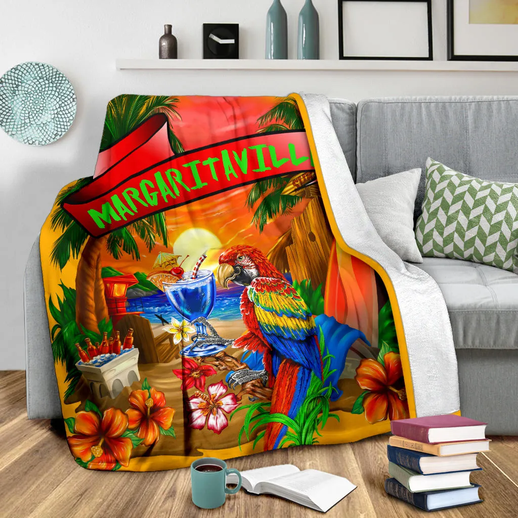 Margaritaville Orange Parrot Beach Premium Blanket