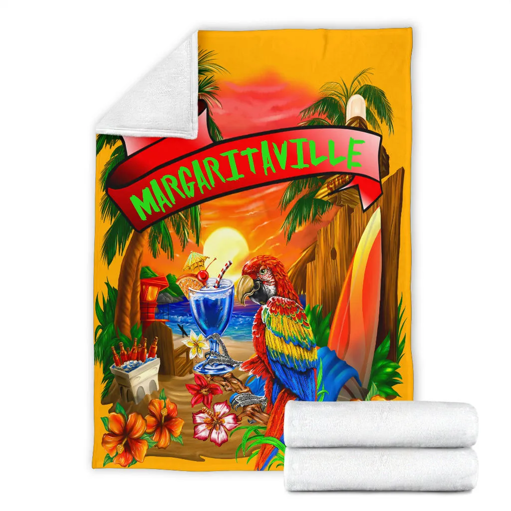 Margaritaville Orange Parrot Beach Premium Blanket