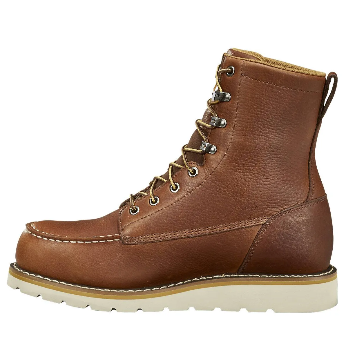 MEN'S CARHARTT WATERPROOF 8'MOC STEEL TOE WEDGE WORK BOOT | REDWOOD