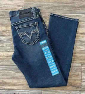 Mens Rock & Roll raised denim emb dark Vintage jeans | BM1RD04256 BLUE LABEL