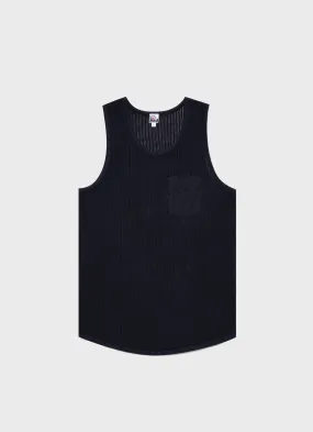 Men's Sunspel x Nigel Cabourn Mesh Vest in Navy